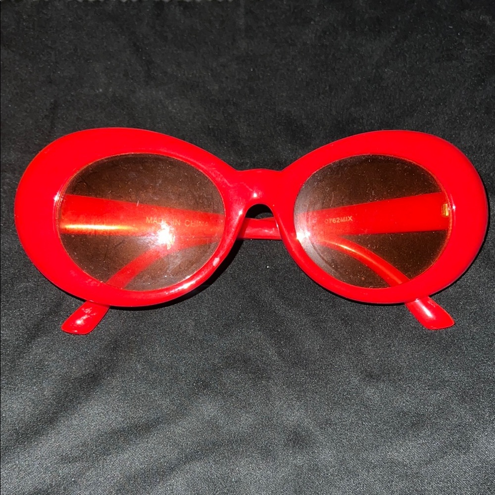 Red Oval Sunglasses